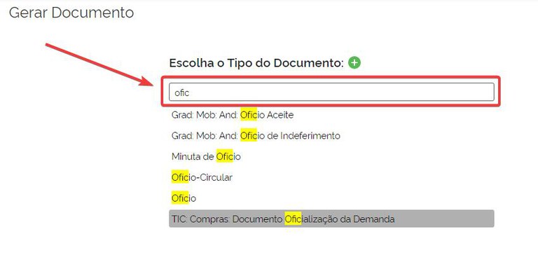 Pesquisar nome do tipo de documento